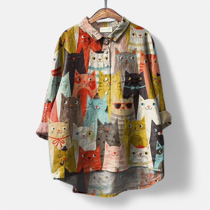 Frida | Trendy og moderne bluse med kunstneriske print