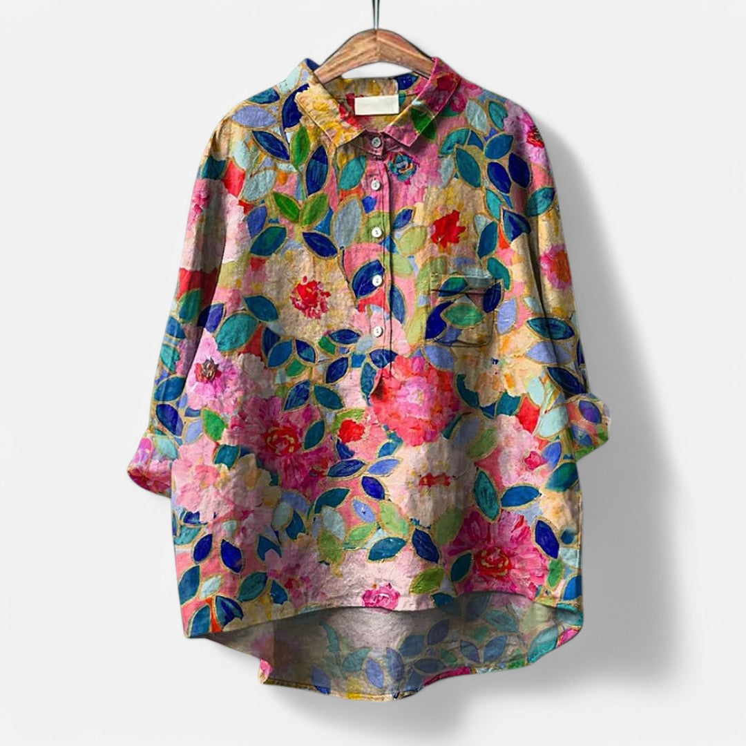 Frida | Trendy og moderne bluse med kunstneriske print