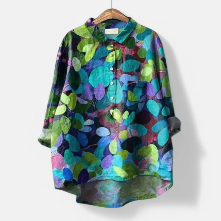 Frida | Trendy og moderne bluse med kunstneriske print